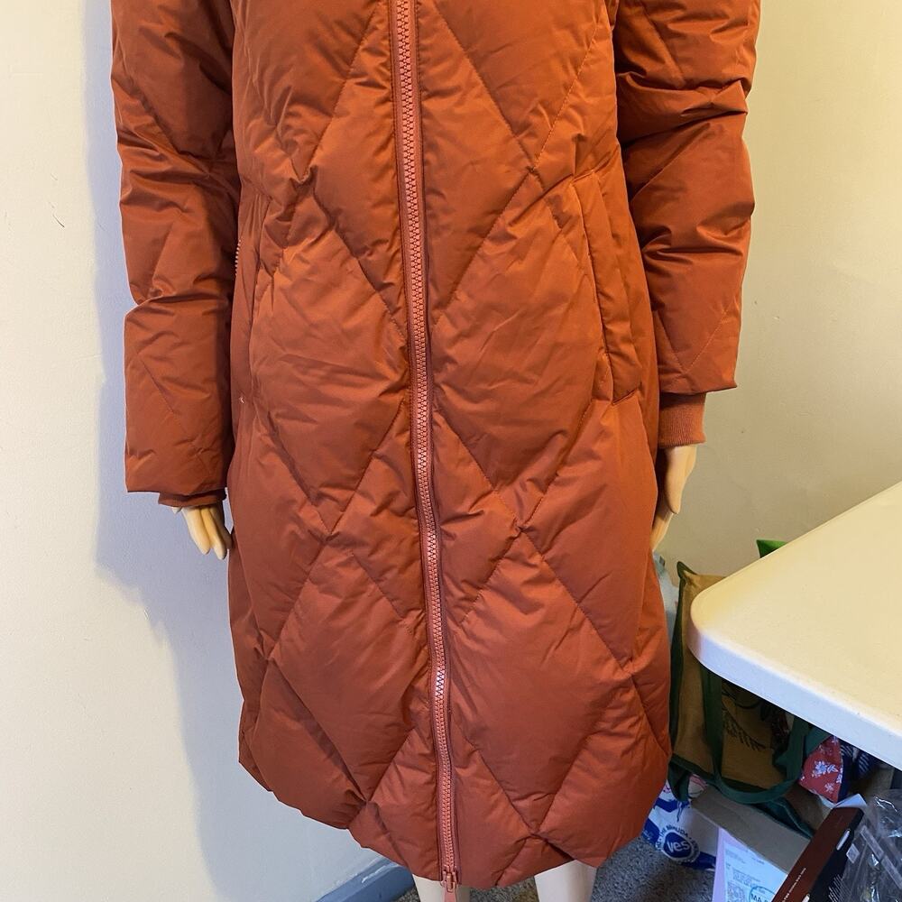 Mondetta Outdoor Women XS Orange Hooded 700 Down Fill Standard Mid Length Coat - Picture 4 of 13